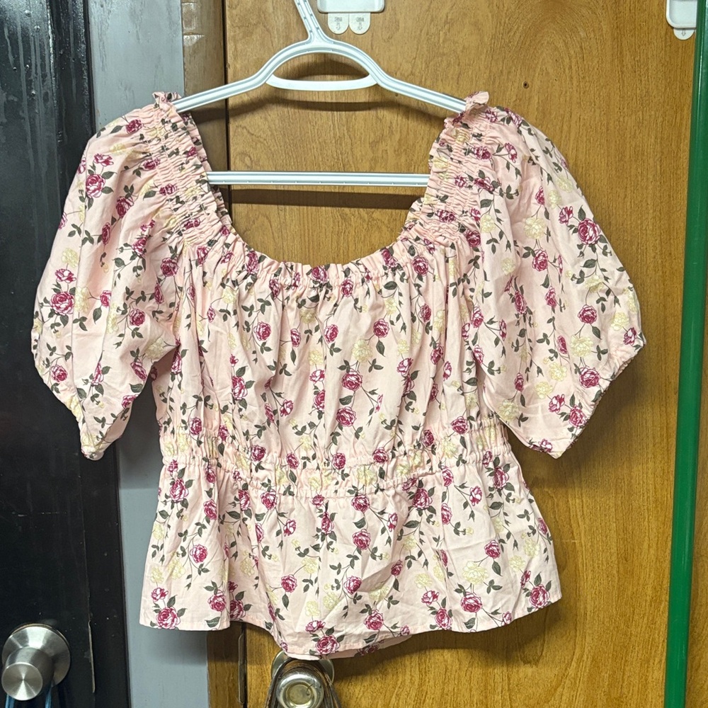 Chic Floral Puff Sleeve Blouse